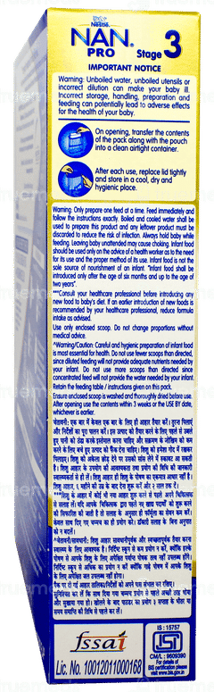 Nestle Nan Pro 3 After 12 Months Up To 18 Months Follow Up Formula Refill Powder 400gm Nestle Nan Pro 3 After 12 Months Up To 18 Months Follow Up Formula Refill Powder 400gm
