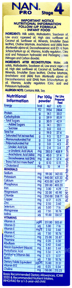 Nestle Nan Pro 4 Powder 400gm Nestle Nan Pro 4 Powder 400gm