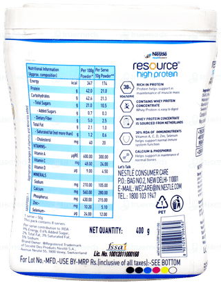 Nestle Resource High Protein Vanilla Flavour Powder Jar 400gm