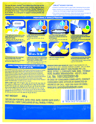Similac Advance Infant Formula 1 Refill Powder 400gm