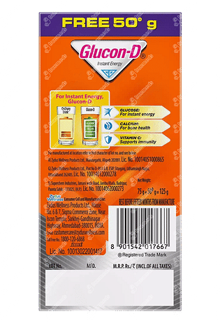 Glucon D Tangy Orange Flavour Refill Powder 125gm