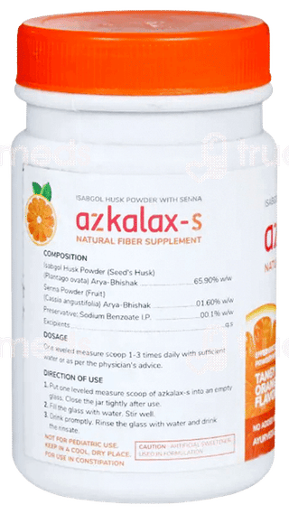 Azkalax S Tangy Orange Flavour No Added Sugar Powder 100Gm