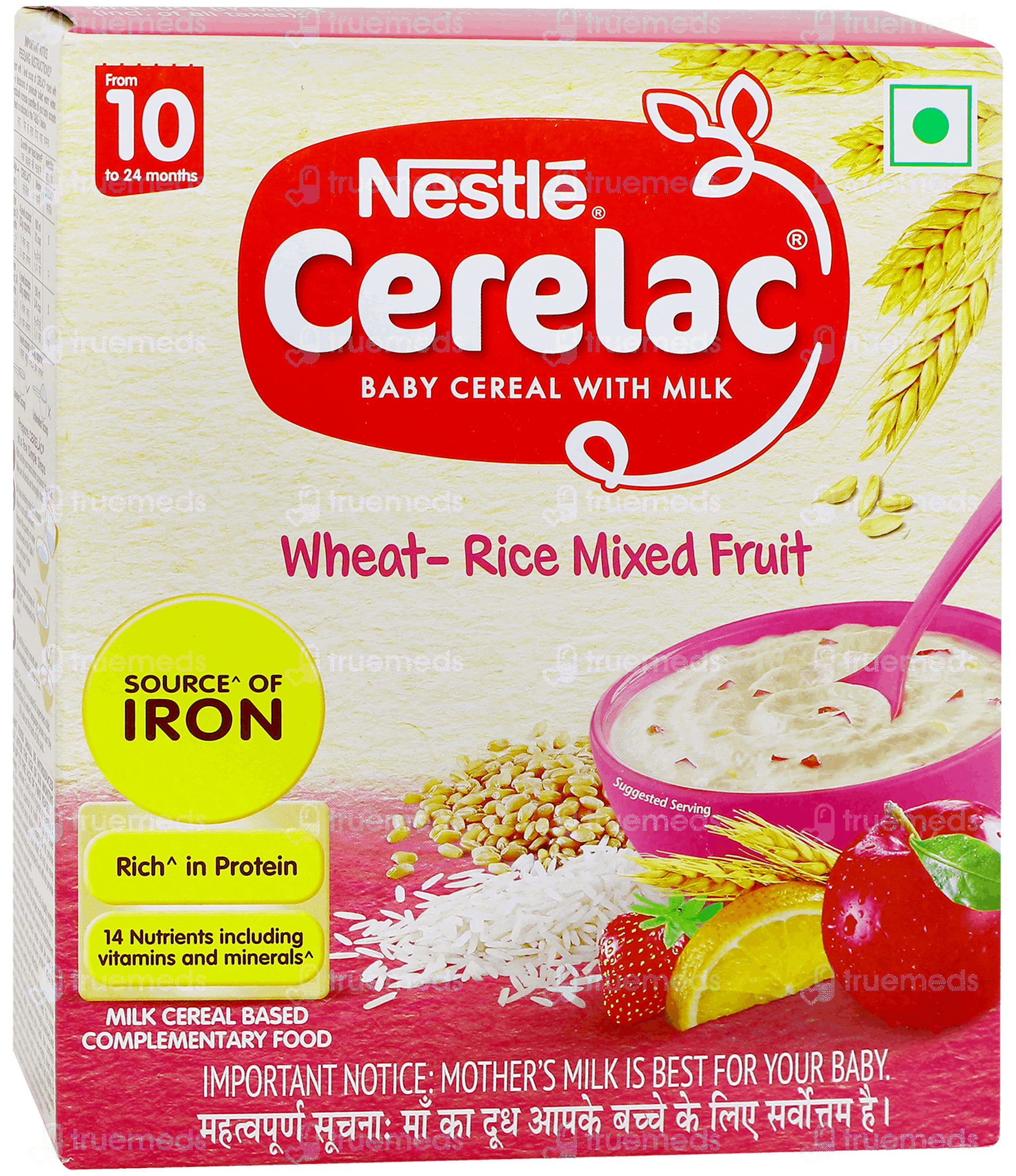 Nestle Cerelac Wheat Rice Mixed Fruit From 10 To 24 Months Baby