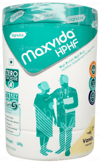 Maxvida Hphf Vanilla Flavour Zero Sucrose Powder Jar 400gm