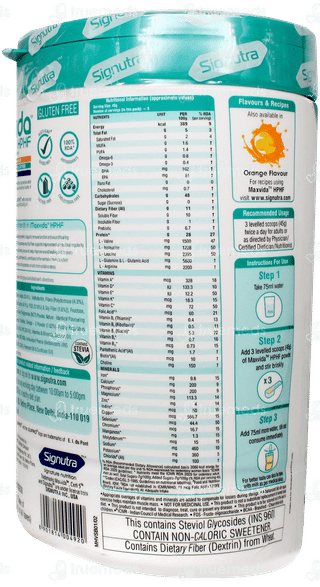 Maxvida Hphf Vanilla Flavour Zero Sucrose Powder Jar 400gm