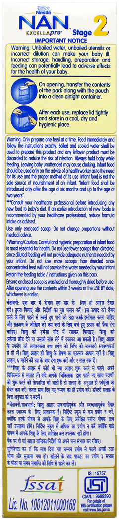 Nestle Nan Excellapro 2 After 6 Months Up To 12 Months Formula Powder Refill 400Gm