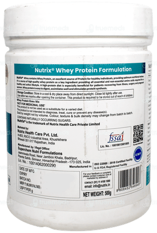 Nutrix Whey Protein Zero Added Sugar 500gm