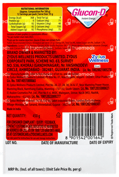 Glucon D Tangy Orange  Flavour 450gm