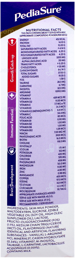 Pediasure Vanilla Flavour Refill Powder 200Gm Pediasure Vanilla Flavour Refill Powder 200Gm