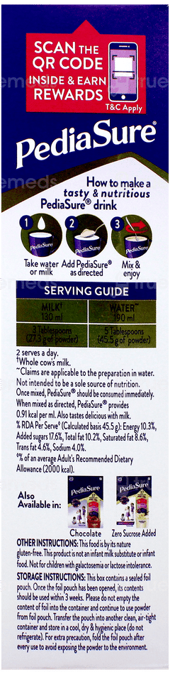 Pediasure Vanilla Flavour Refill Powder 200Gm Pediasure Vanilla Flavour Refill Powder 200Gm