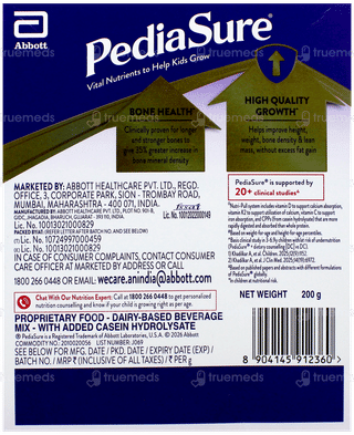 Pediasure Vanilla Flavour Refill Powder 200Gm