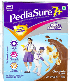 Pediasure 7+ With Oats & Almond Chocolate Flavour Powder Refill 200Gm Pediasure 7+ With Oats & Almond Chocolate Flavour Powder Refill 200Gm
