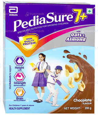 Pediasure 7+ With Oats & Almond Chocolate Flavour Powder Refill 200Gm