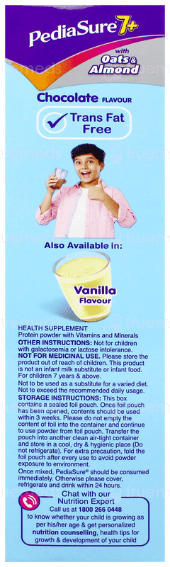 Pediasure 7+ With Oats & Almond Chocolate Flavour Powder Refill 200Gm