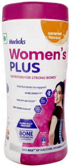 Horlicks Womens Plus Caramel Flavour No Added Sugar Powder Jar 400gm