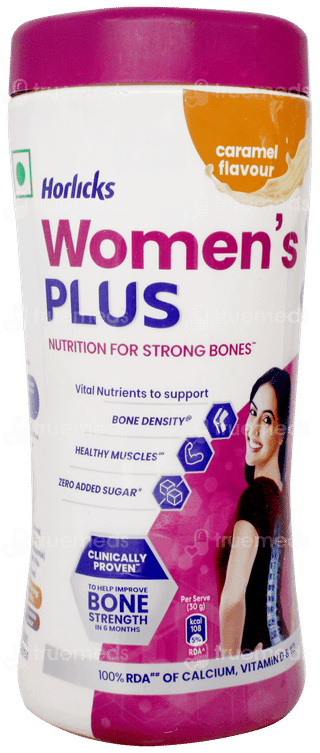 Horlicks Womens Plus Caramel Flavour No Added Sugar Powder Jar 400gm