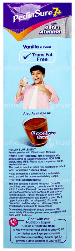 Pediasure 7+ Oats & Almond Vanilla Flavour Refill Powder 400gm