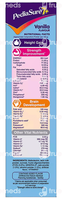 Pediasure 7+ Oats & Almond Vanilla Flavour Refill Powder 400gm