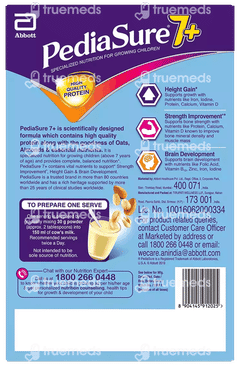 Pediasure 7+ Oats & Almond Vanilla Flavour Refill Powder 400gm