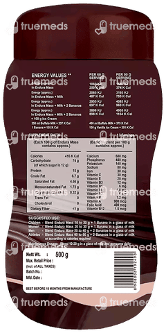 Endura Mass Weight Gainer Cappuccino Flavour 500gm