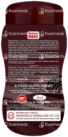Endura Mass Weight Gainer Cappuccino Flavour 500gm