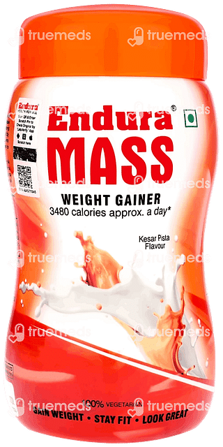 Endura Mass Weight Gainer Kesar Pista 500 GM