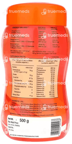 Endura Mass Weight Gainer Kesar Pista 500gm