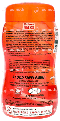 Endura Mass Weight Gainer Kesar Pista 500gm