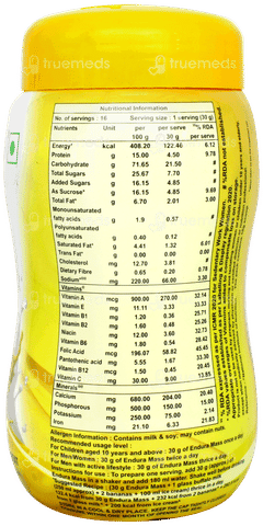 Endura Mass Weight Gainer Banana Flavour Powder 500gm