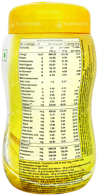 Endura Mass Weight Gainer Banana Flavour Powder 500gm