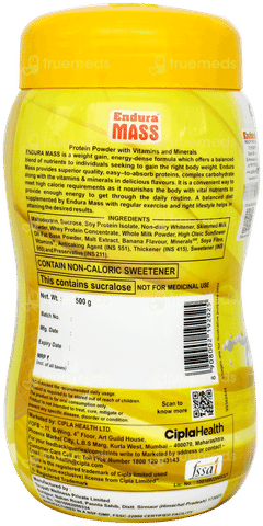 Endura Mass Weight Gainer Banana Flavour Powder 500gm