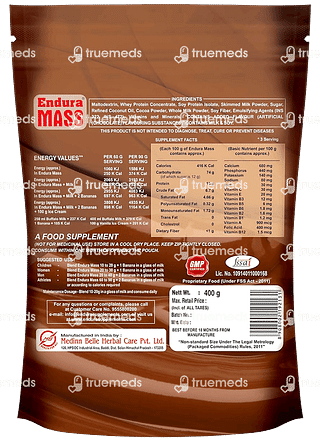 Endura Mass Weight Gainer Chocolate Refill 400 GM