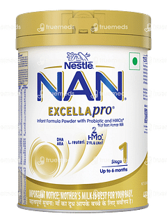 Nestle Nan Excella Pro Stage 1 Upto 6 Months Infant Formula Powder Jar 400gm