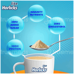 Horlicks Lite Regular Malt Flavour No Added Sugar Powder Jar 450Gm