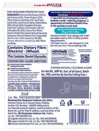 Horlicks Protein Plus Vanilla Flavour 400Gm