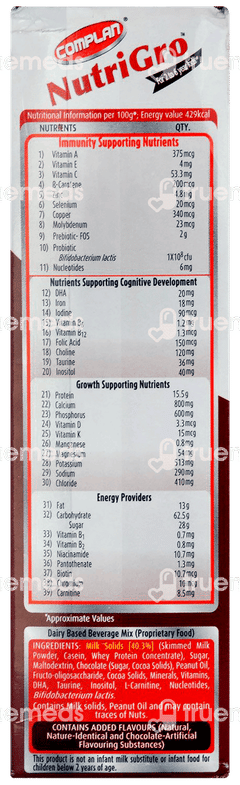 Complan Nutrigro 2 To 6 Years Chocolate Refill Powder 400gm