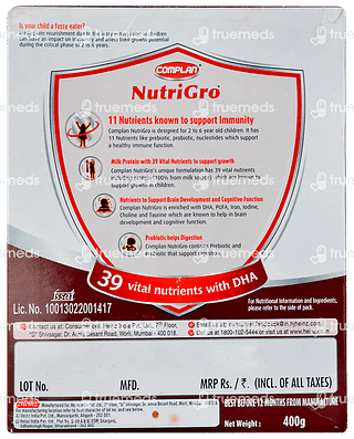 Complan Nutrigro 2 To 6 Years Chocolate Refill Powder 400gm