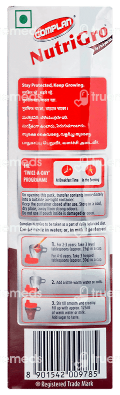 Complan Nutrigro 2 To 6 Years Chocolate Refill Powder 400gm