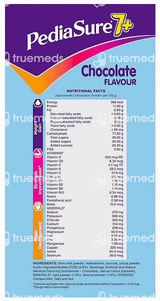 Pediasure 7+ With Oats & Almond Chocolate Flavour Refill Powder 800gm