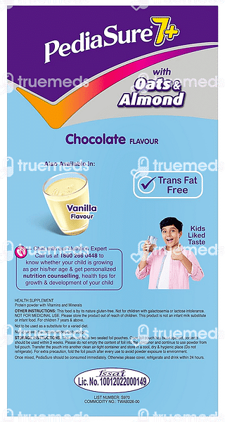 Pediasure 7+ With Oats & Almond Chocolate Flavour Refill Powder 800gm