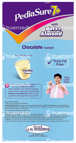 Pediasure 7+ Nutrition Drink With Oats & Almond Chocolate 800 GM