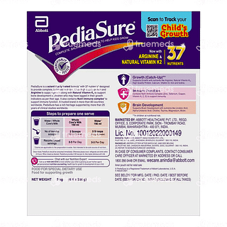 Pediasure Complete Balanced Nutrition With Arginine & Natural Vitamin K2 Premium Chocolate Flavour Powder 2kg