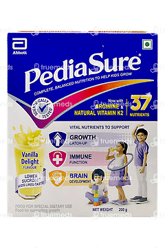 PEDIASURE KIDS NUTRITION DRINK WITH ARGININE & NATURAL VITAMIN K2 VANILLA DELIGHT 200 GM