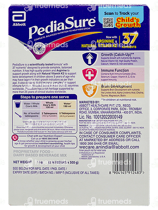 Pediasure Kids Nutrition Drink With Arginine & Natural Vitamin K2 Choclate Delight 1 Kg