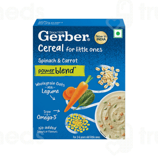 Gerber Cereal For Little Ones Spinach & Carrot 2-6 Years Power Blend 300gm