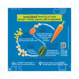 Gerber Cereal For Little Ones Spinach & Carrot 2-6 Years Power Blend 300gm