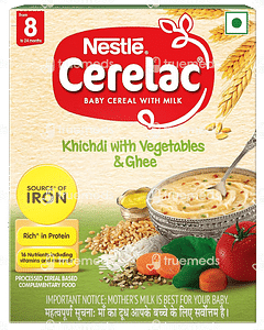 NESTLE CERELAC KHICHDI WITH VEGETABLES AND GHEE FROM 8 TO 24 MONTHS BABY CEREAL 300GM
