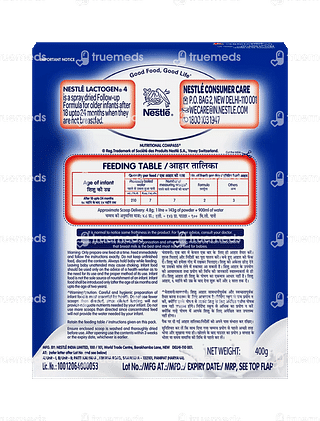 Nestle Lactogen 4 Follow Up Formula After 18 Months Upto 24 Months Refill Powder 400gm