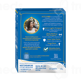 Nestle Lactogrow 2 To 6 Years Biscuity And Vanilla Flavour Powder 400gm