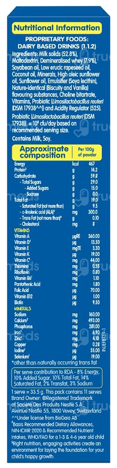 Nestle Lactogrow 2 To 6 Years Biscuity And Vanilla Flavour Powder 400gm